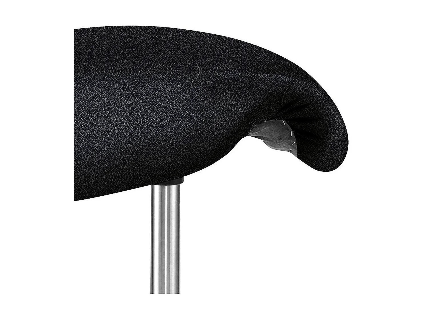 Höhenverstellbarer Hocker in Schwarz Webstoff Rollen