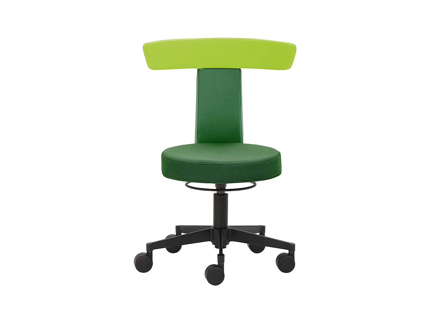 Arbeitsdrehhocker in modernem Design gepolsterter Rückenlehne