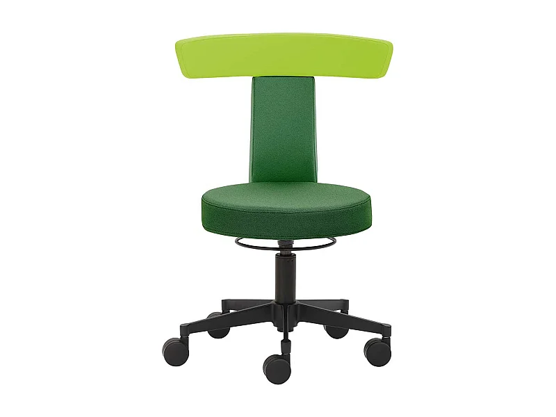 Arbeitsdrehhocker in modernem Design gepolsterter Rückenlehne