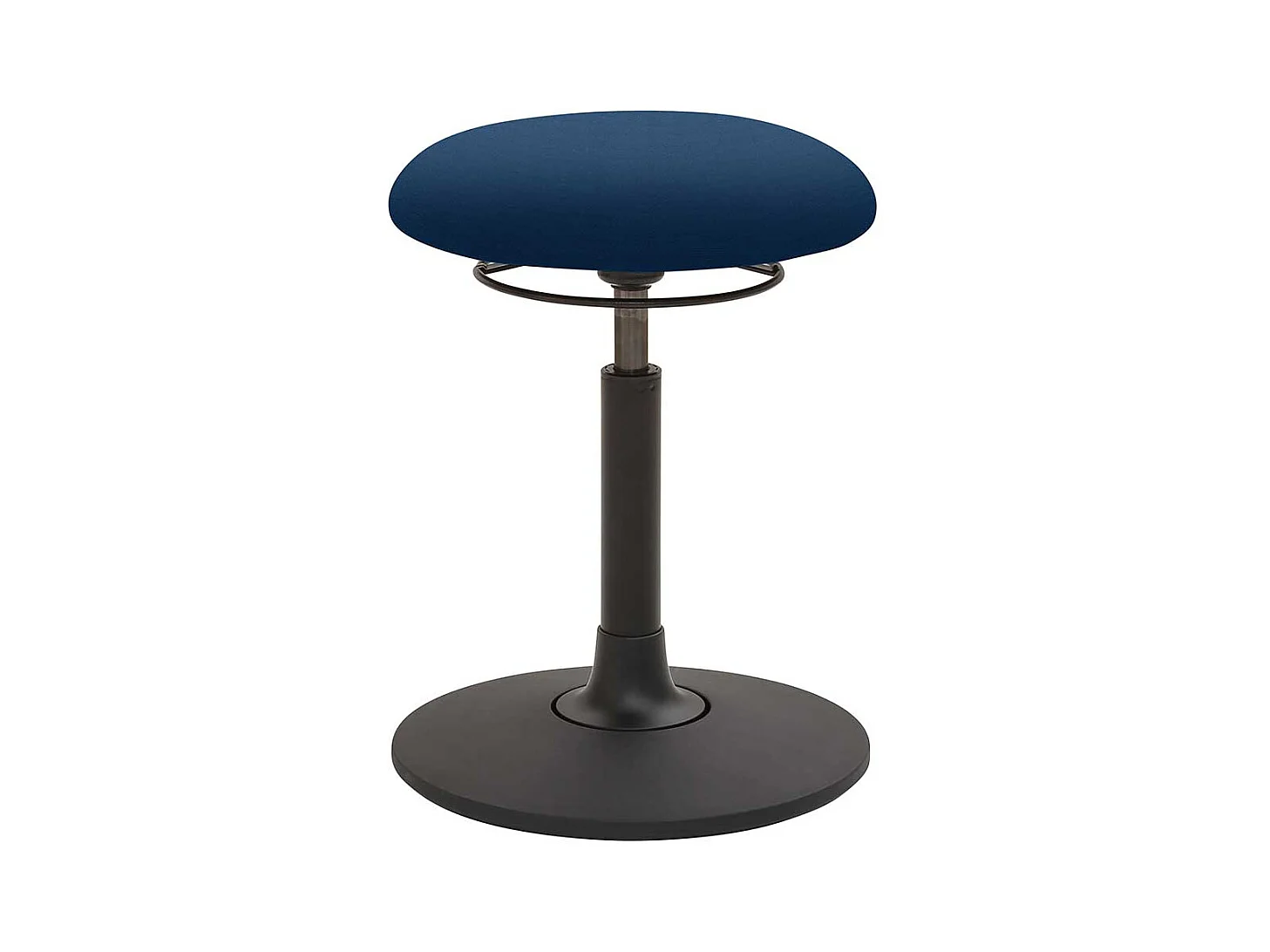 Runder Arbeitshocker aus Flachgewebe Blau