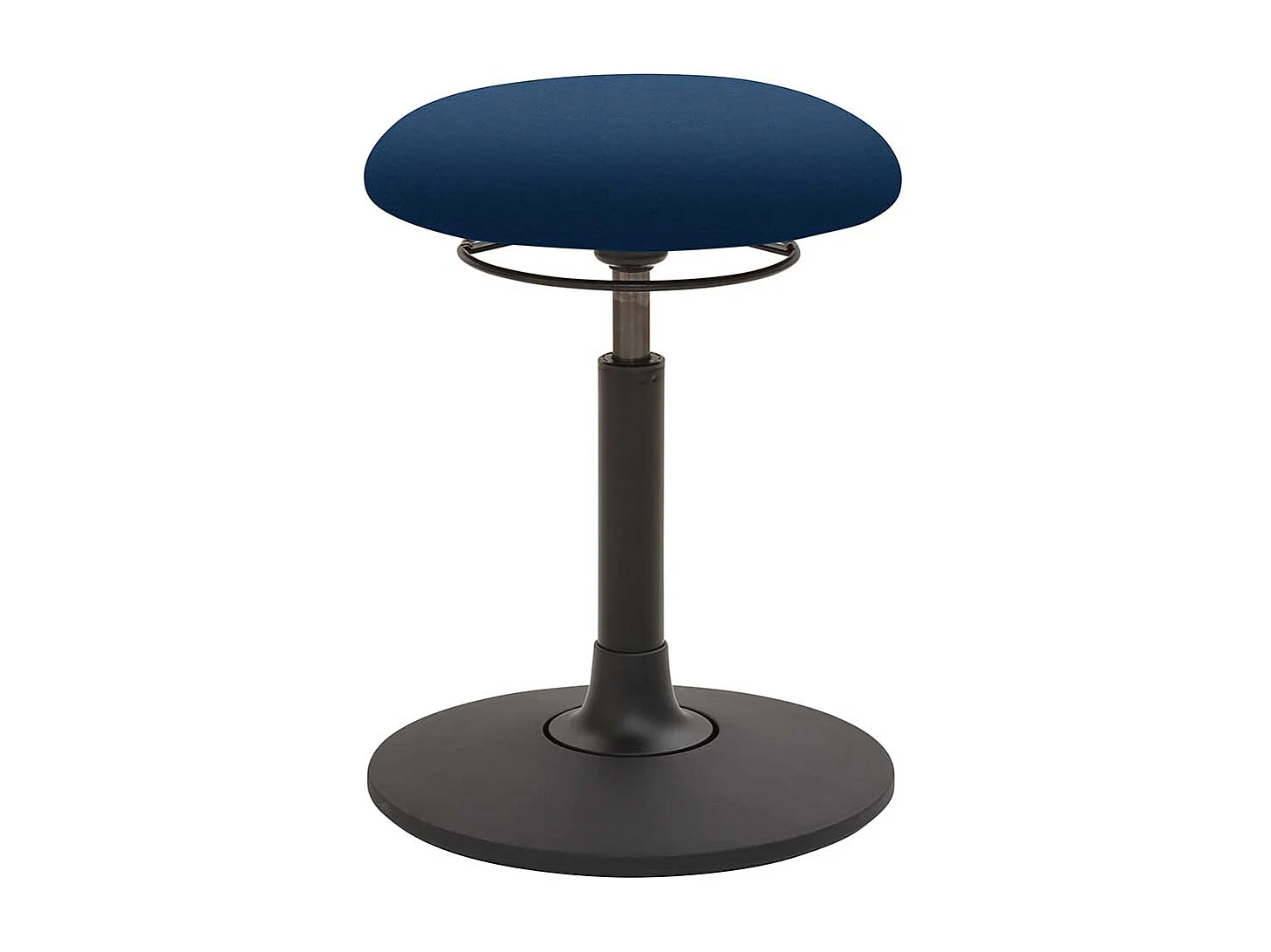 Runder Arbeitshocker aus Flachgewebe Blau