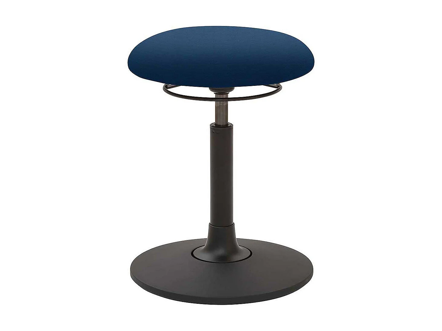 Runder Arbeitshocker aus Flachgewebe Blau