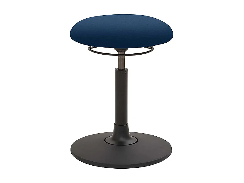 Runder Arbeitshocker aus Flachgewebe Blau