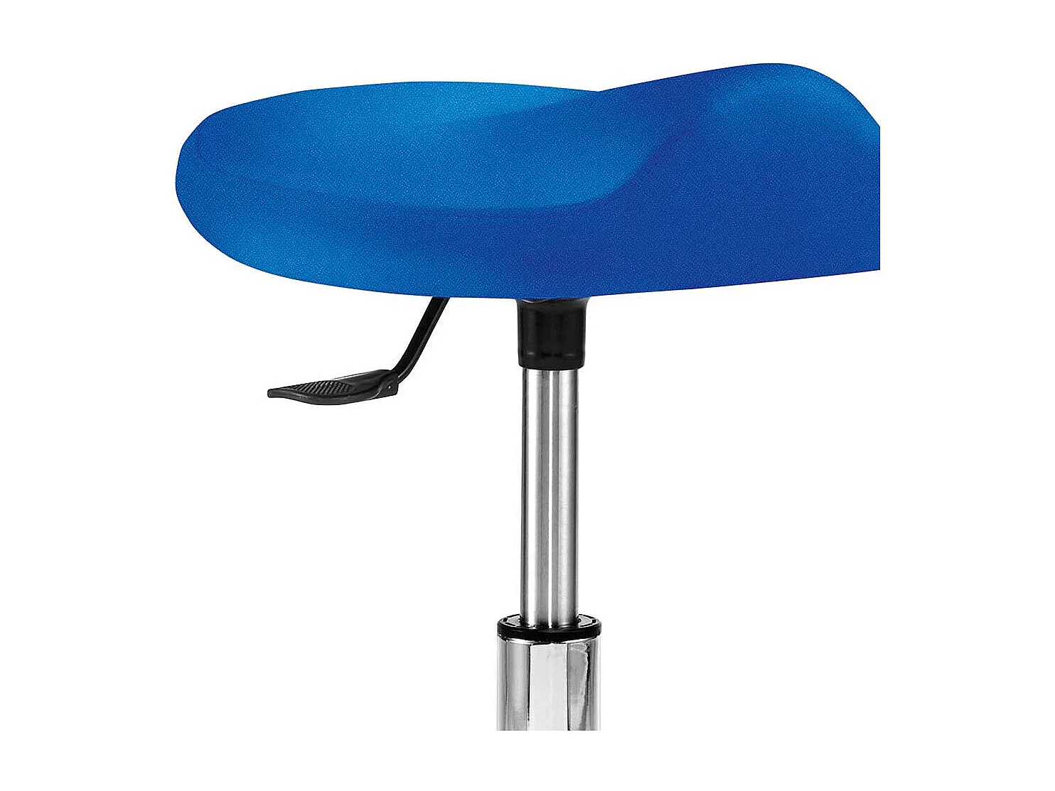 Höhenverstellbarer Sitzhocker mit Rollen Blau Webstoff