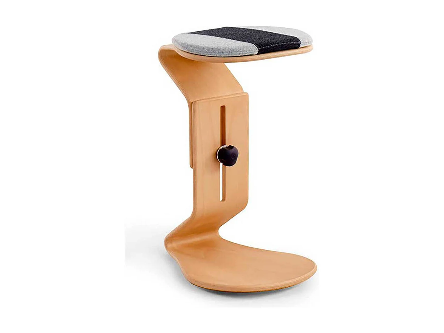 Hocker in Buchefarben Hellgrau und Anthrazit höhenverstellbar