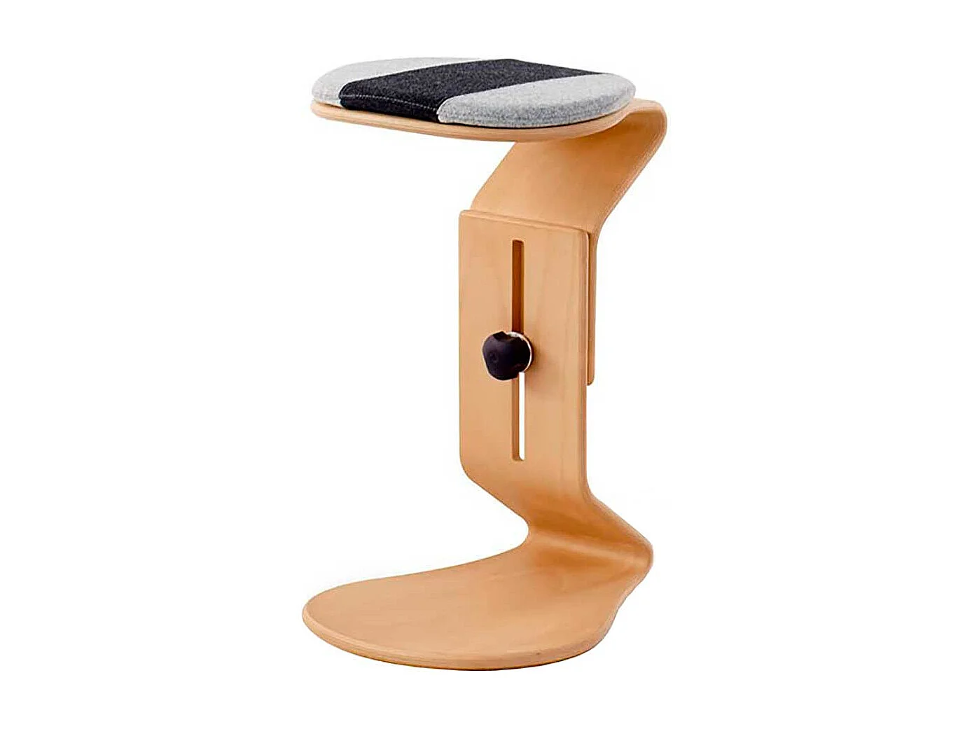 Hocker in Buchefarben Hellgrau und Anthrazit höhenverstellbar