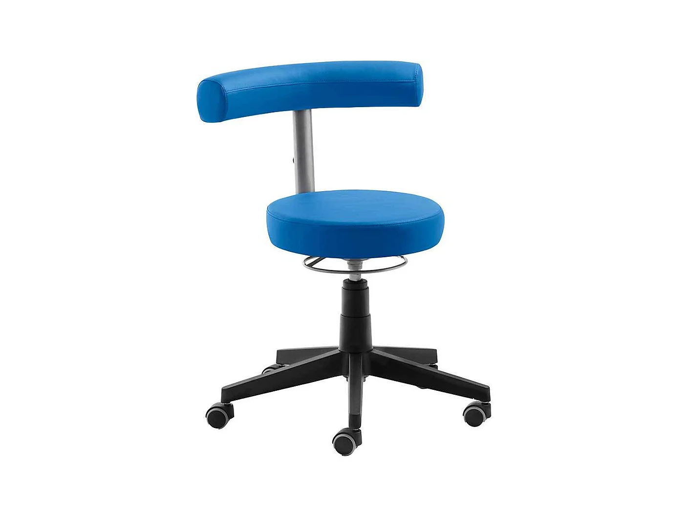 H�henverstellbarer Arbeitshocker in Blau Schwarz