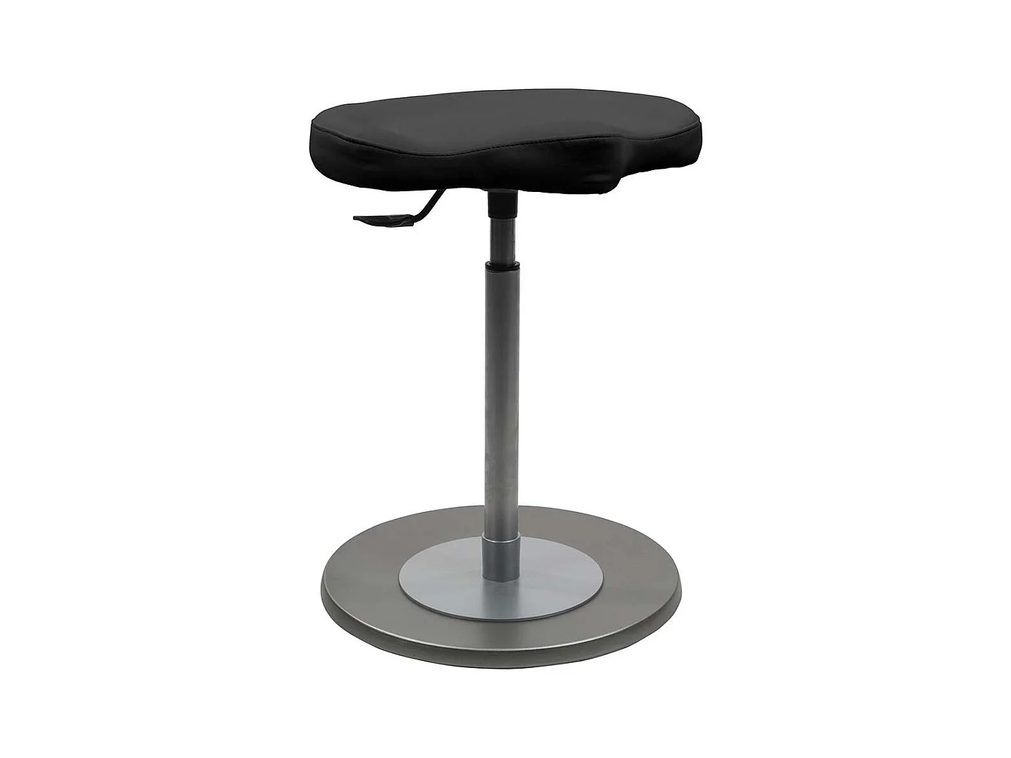 Pendelhocker in Schwarz und Silberfarben höhenverstellbar