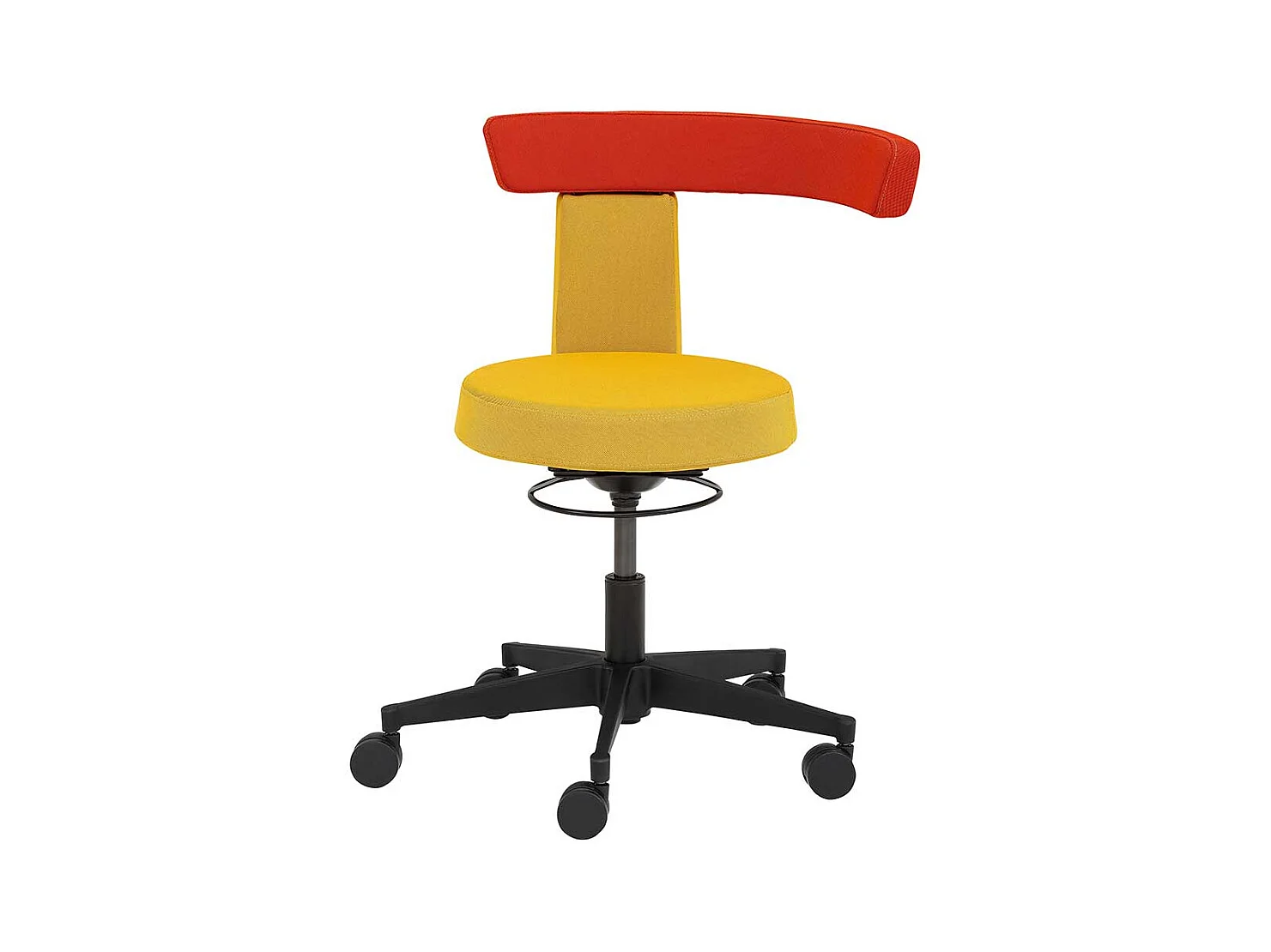Arbeitsdrehhocker mit gepolsterter Rückenlehne modernem Design