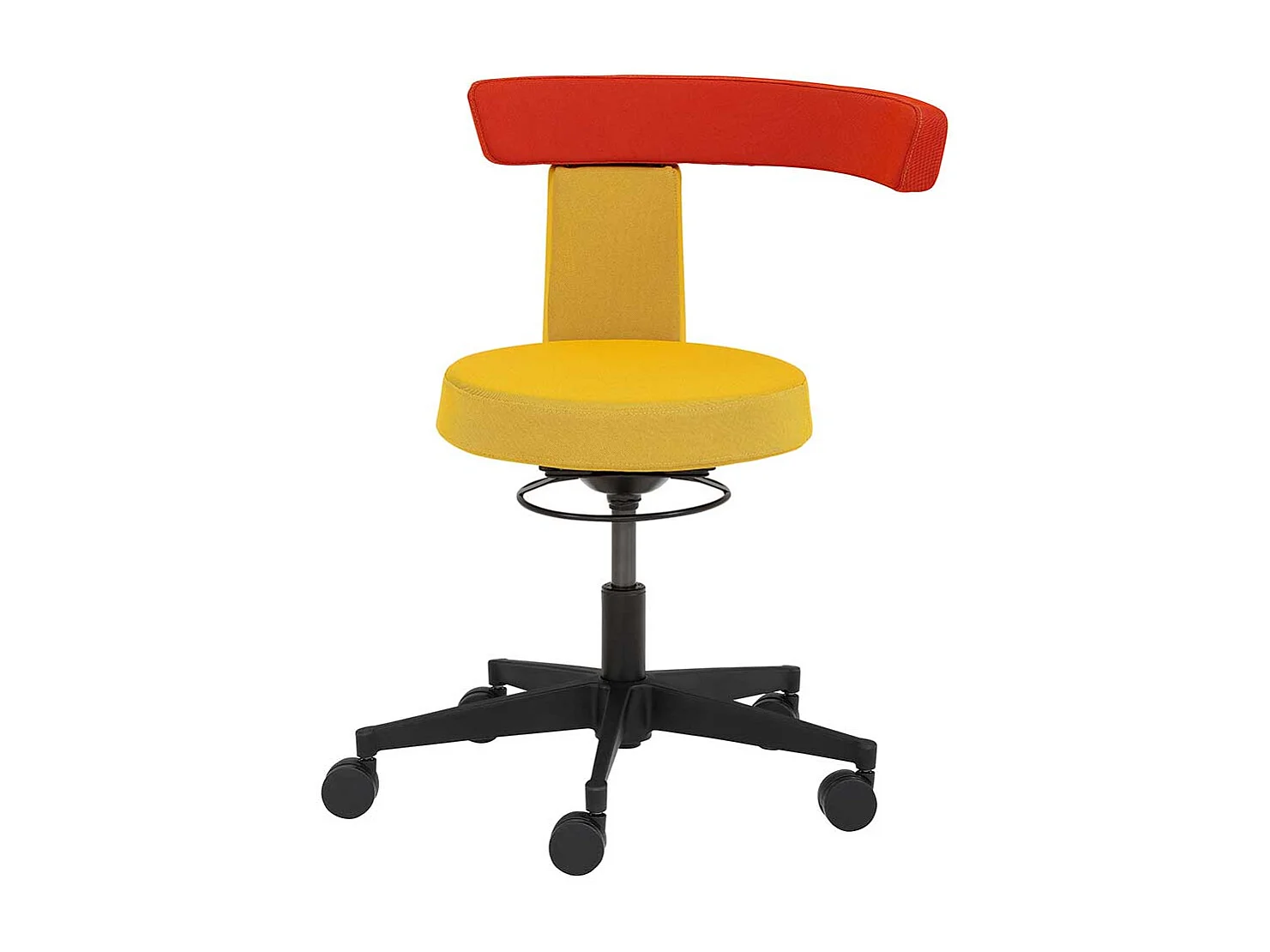 Arbeitsdrehhocker mit gepolsterter Rückenlehne modernem Design