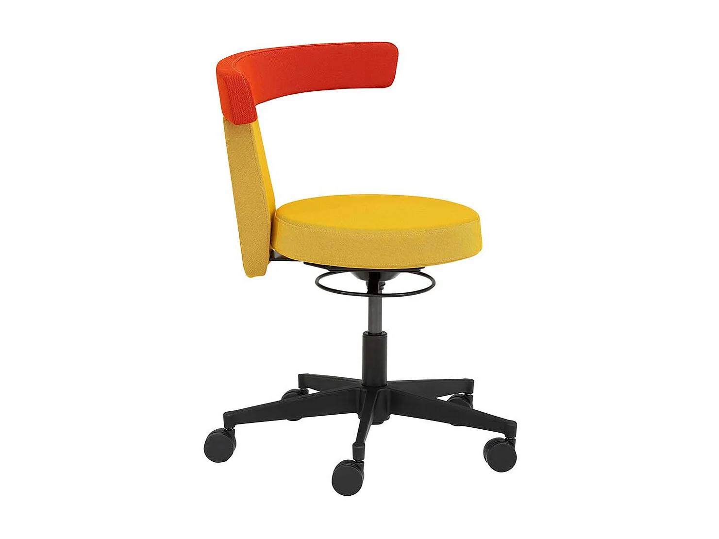 Arbeitsdrehhocker mit gepolsterter Rückenlehne modernem Design