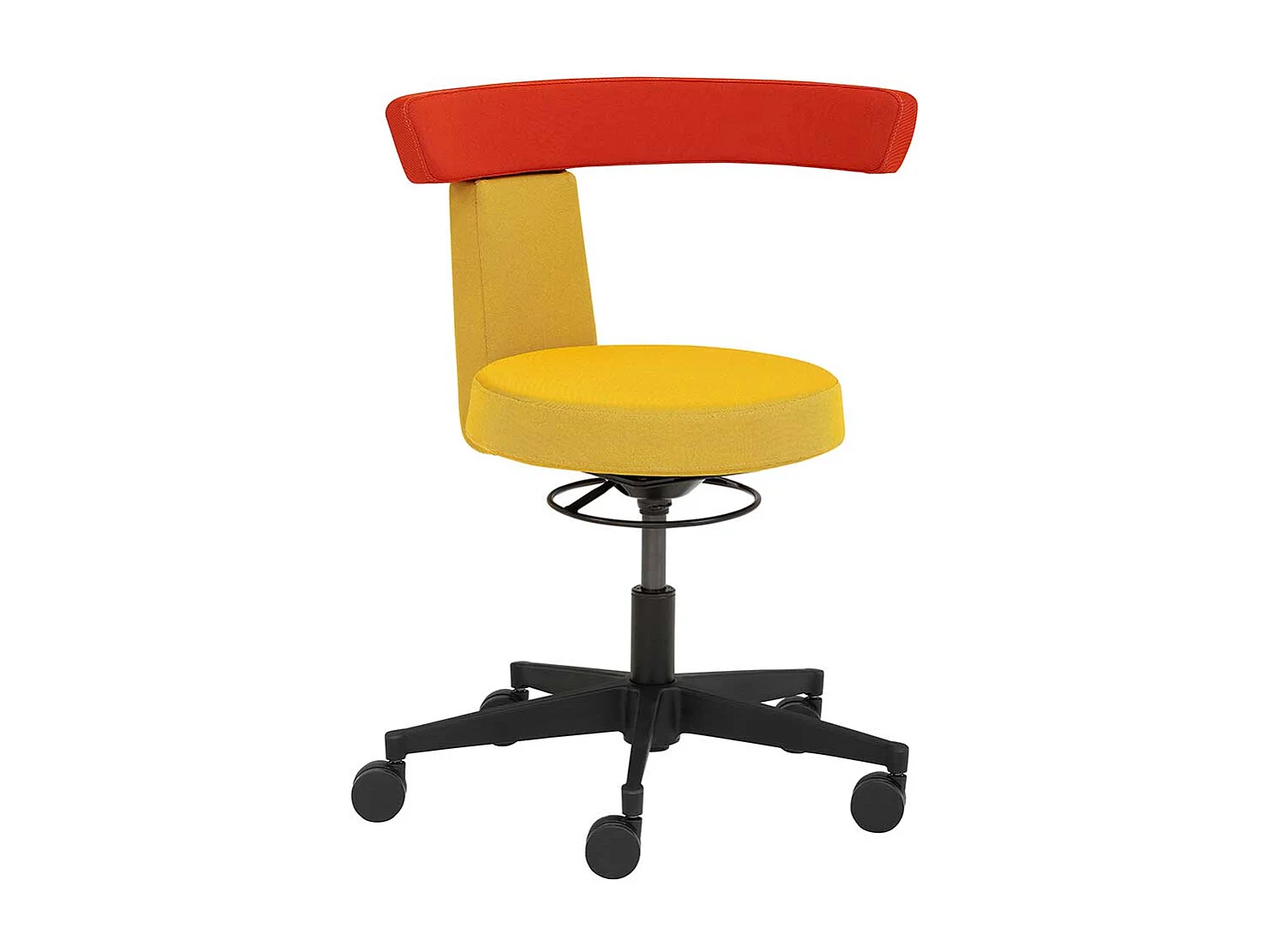 Arbeitsdrehhocker mit gepolsterter Rückenlehne modernem Design