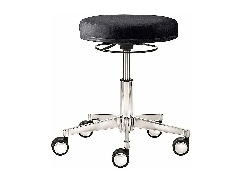 Bürohocker in Schwarz Webstoff Gasdruck