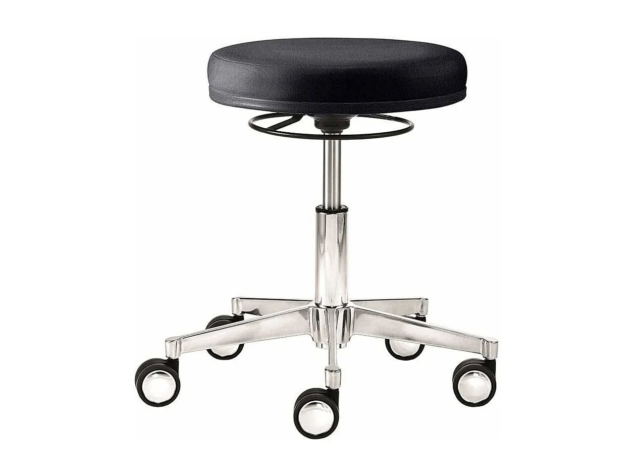 Bürohocker in Schwarz Webstoff Gasdruck