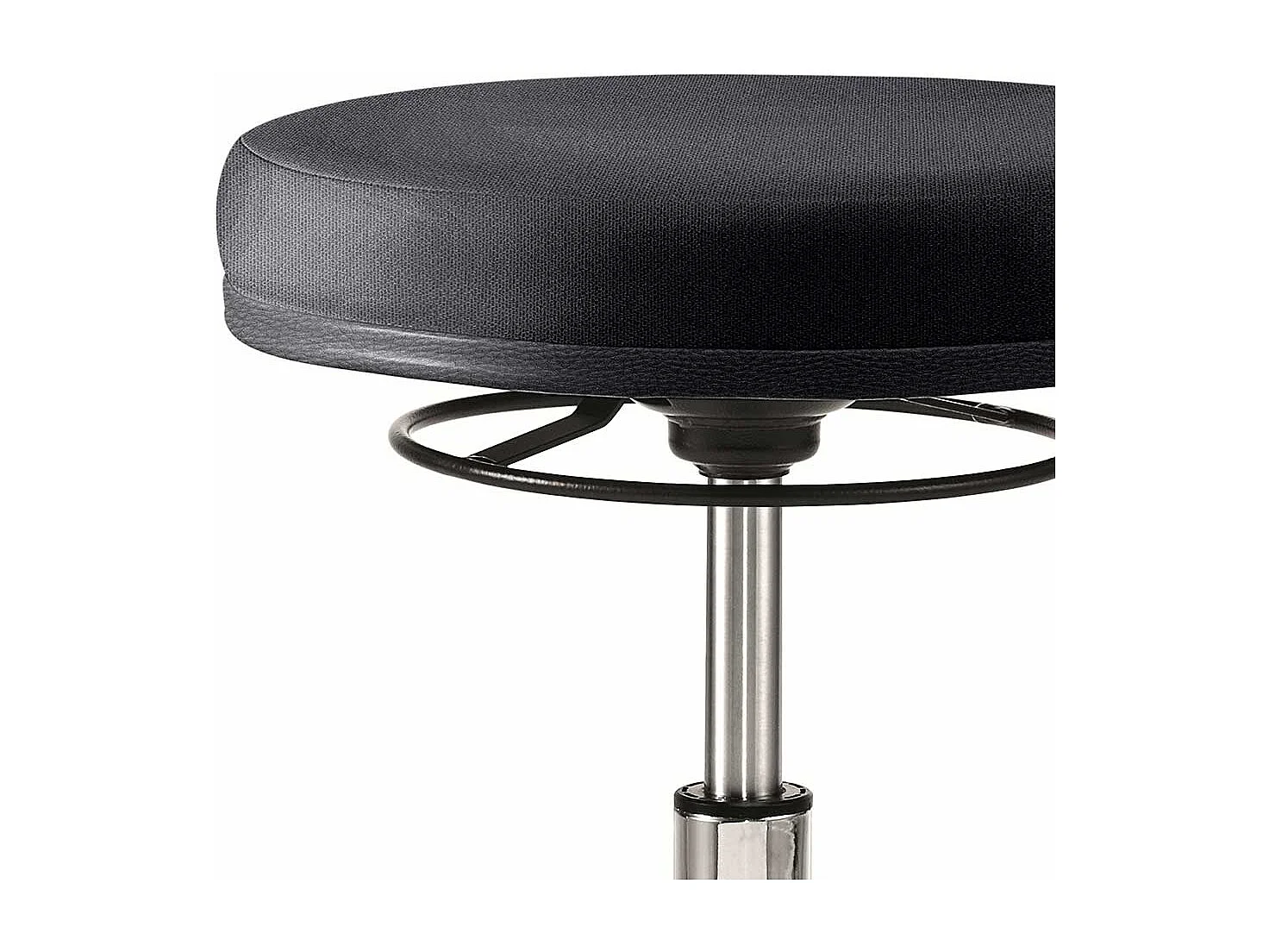 Bürohocker in Schwarz Webstoff Gasdruck