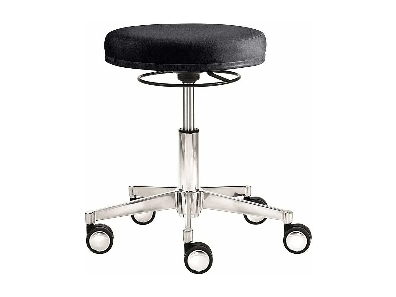 Bürohocker in Schwarz Webstoff Gasdruck