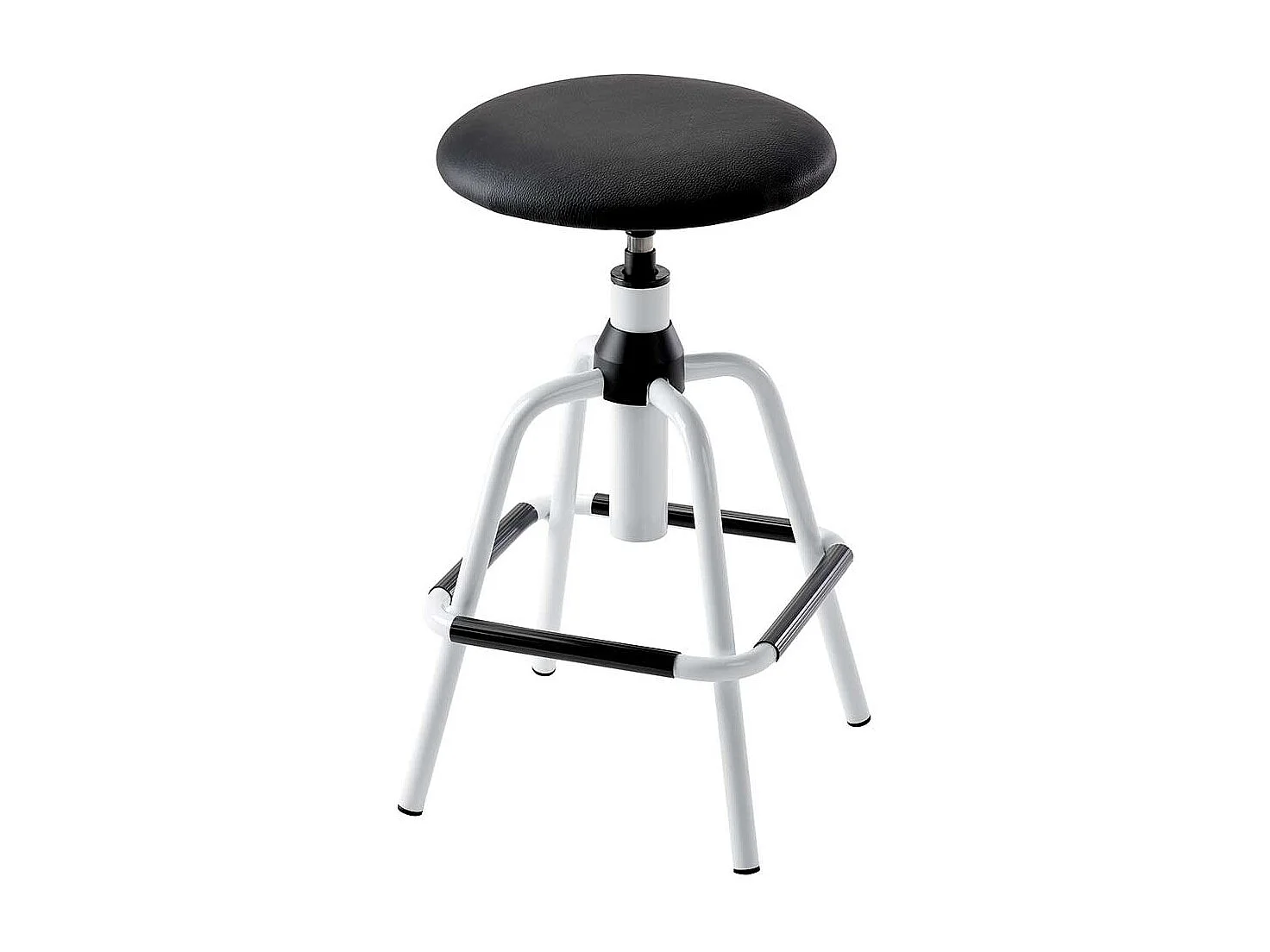 Arbeitshocker drehbar Vierfußgestell aus Metall