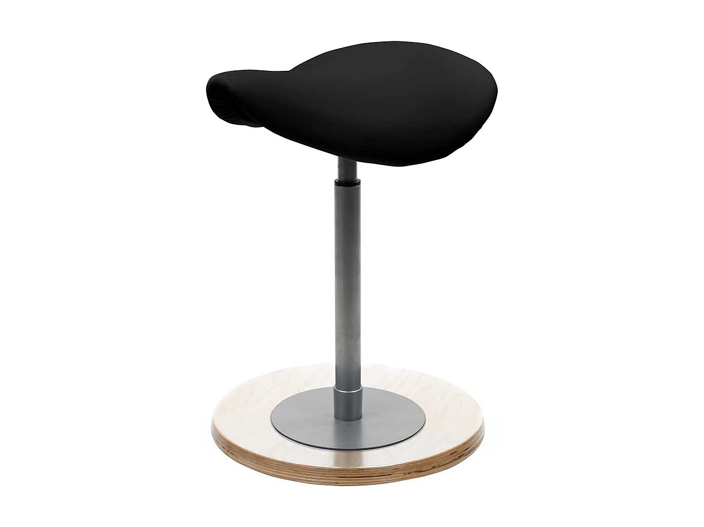 Pendelhocker durch Gasdruck höhenverstellbar Sattelsitz in Schwarz