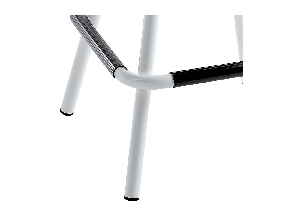 Arbeitsdrehhocker in Weiß und Schwarz Vierfußgestell aus Metall