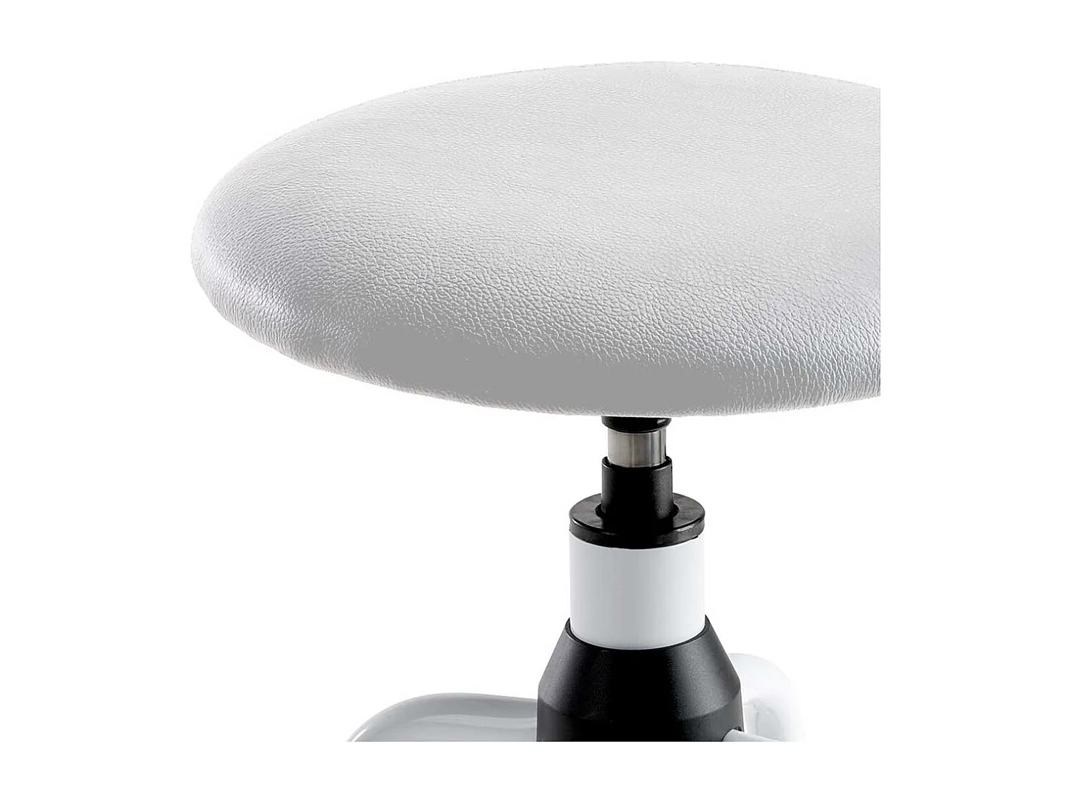 Arbeitsdrehhocker in Weiß und Schwarz Vierfußgestell aus Metall