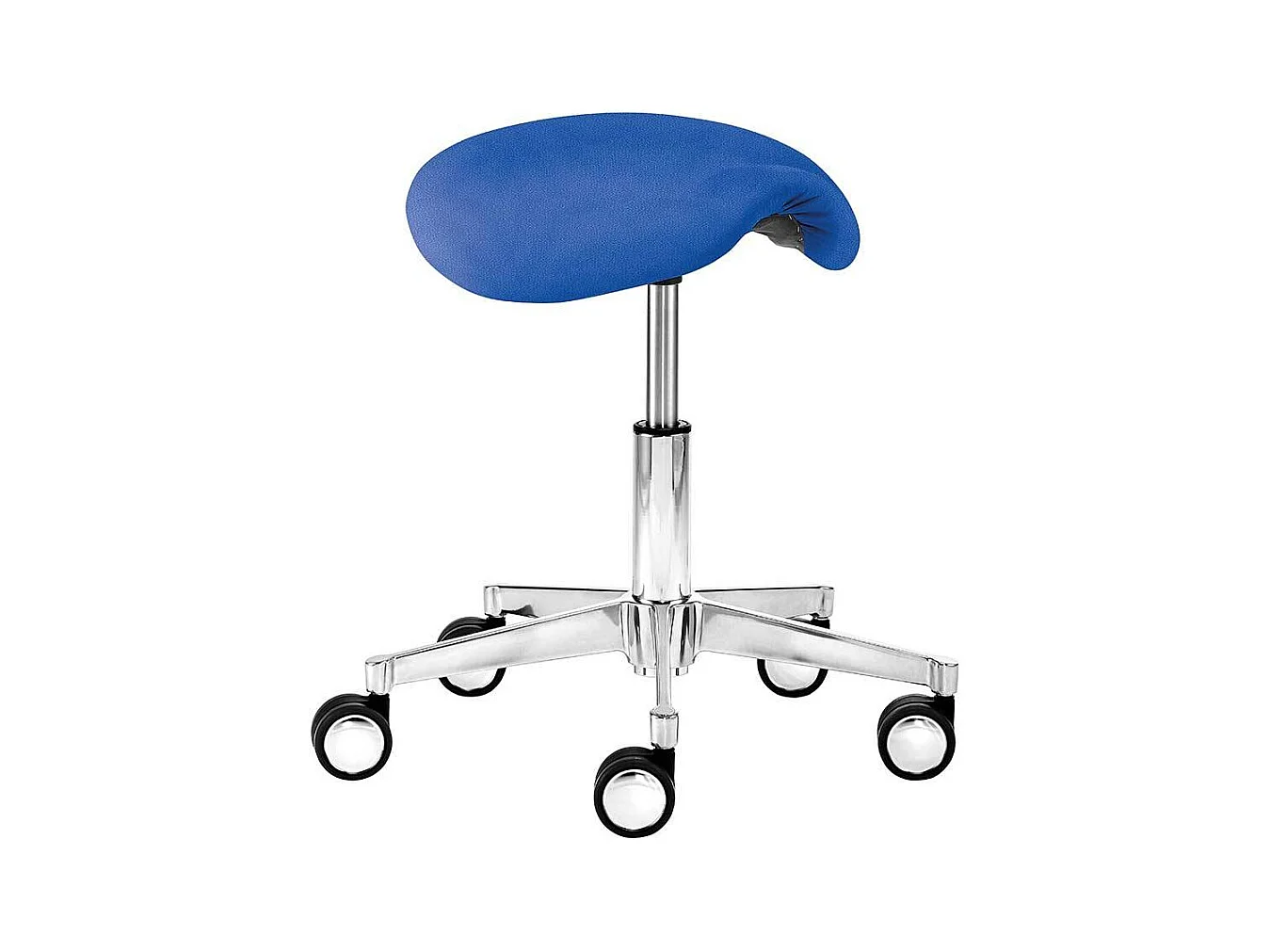 B�rohocker in Blau Webstoff rollbar