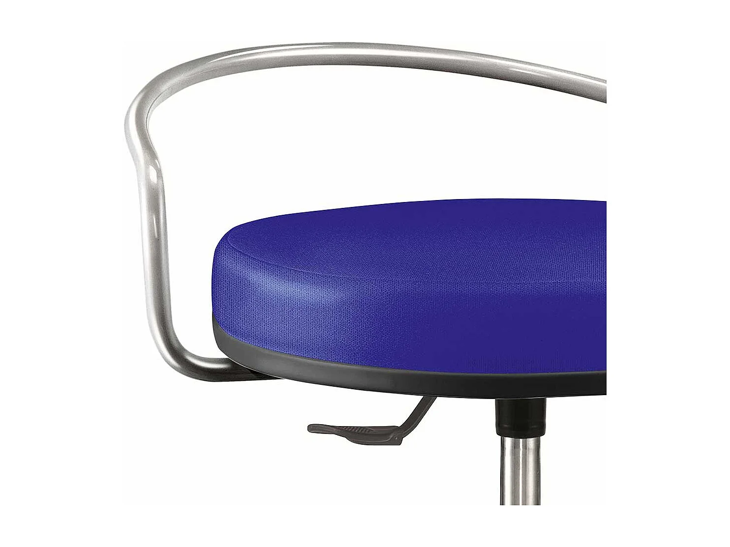 Arbeitshocker in Blau Webstoff Gasdruck