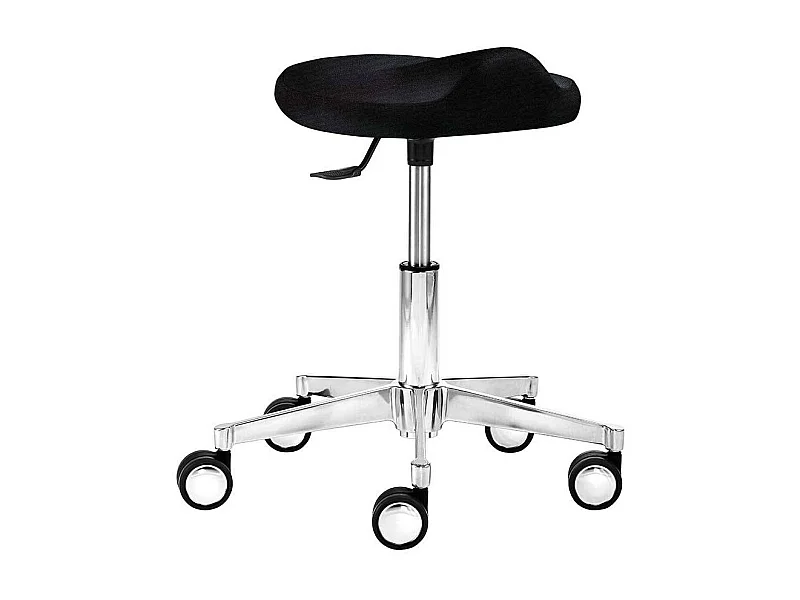 Hocker in Schwarz Webstoff Gasdruck und Rollen