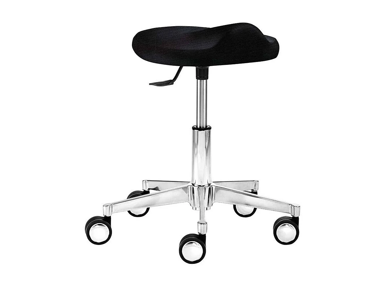 Hocker in Schwarz Webstoff Gasdruck und Rollen