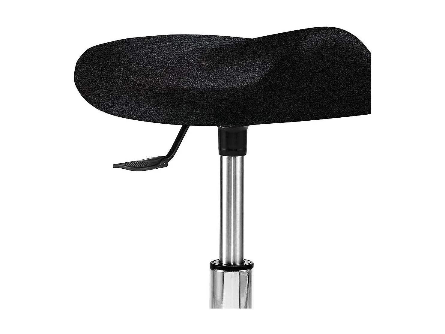 Hocker in Schwarz Webstoff Gasdruck und Rollen