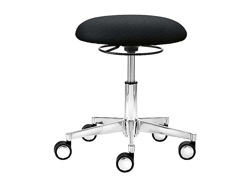 Arbeitshocker in Schwarz Webstoff dreh- und höhenverstellbar