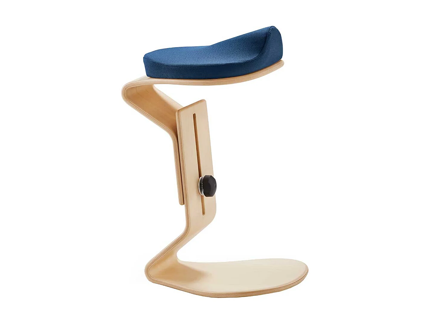 Verstellbarer Arbeitshocker mit Webstoff Sattelsitz blau