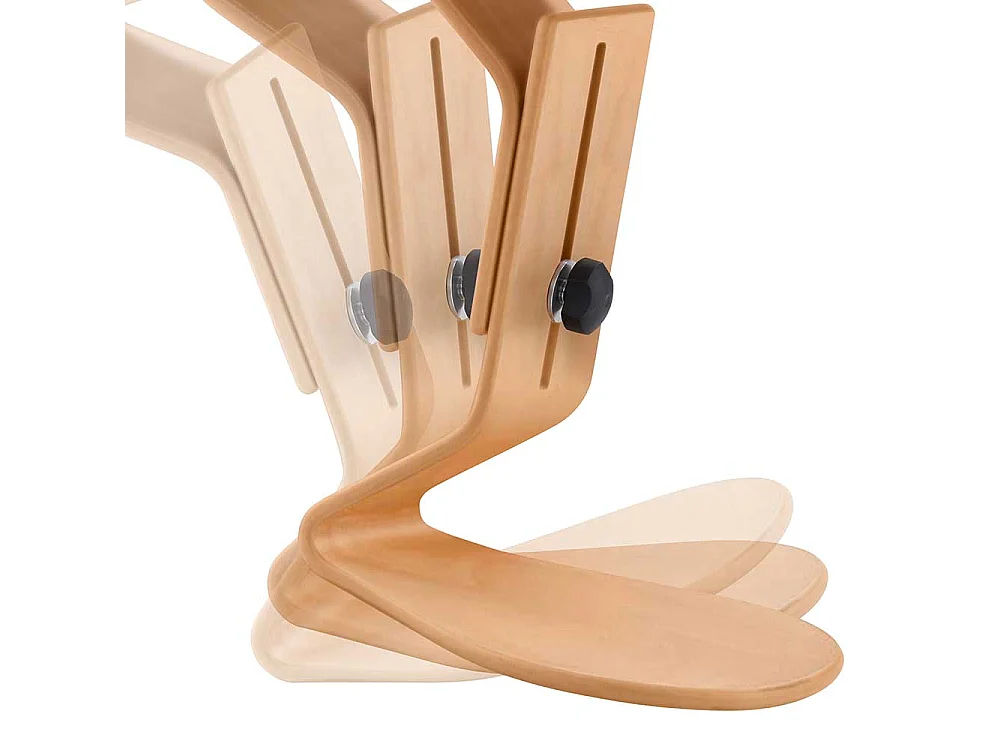 Hocker mit Sattelsitz Gestell in C Form Buche Schichtholz