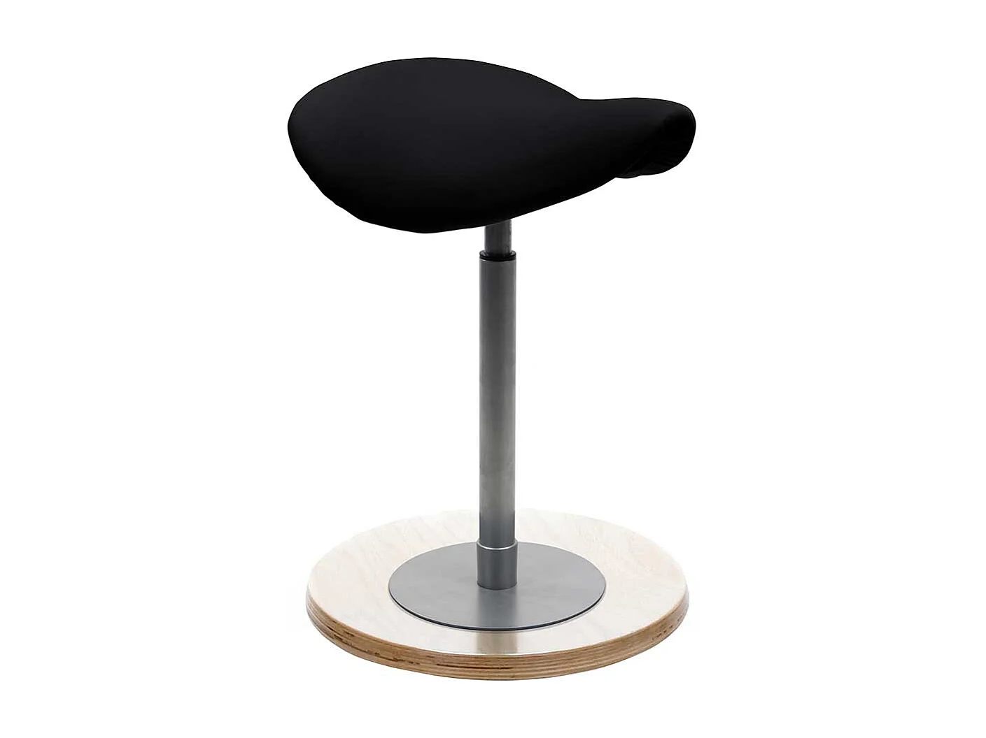 Pendelhocker mit Kunstleder Sattelsitz Schwarz höhenverstellbar