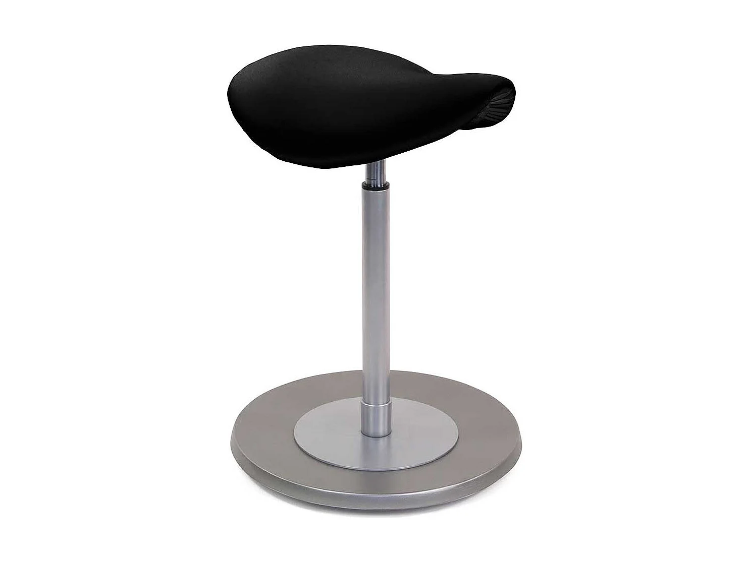 Arbeitshocker in Schwarz Silberfarben