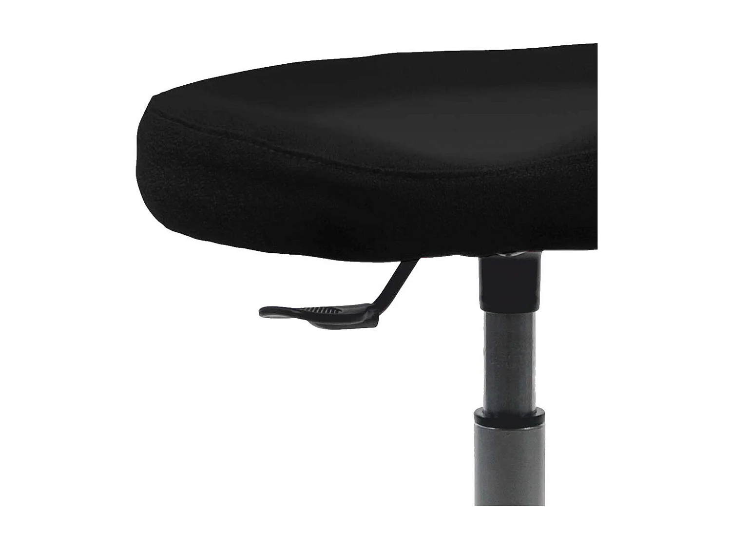 Arbeitshocker mit Sattelsitz schwarzer Stoffbezug