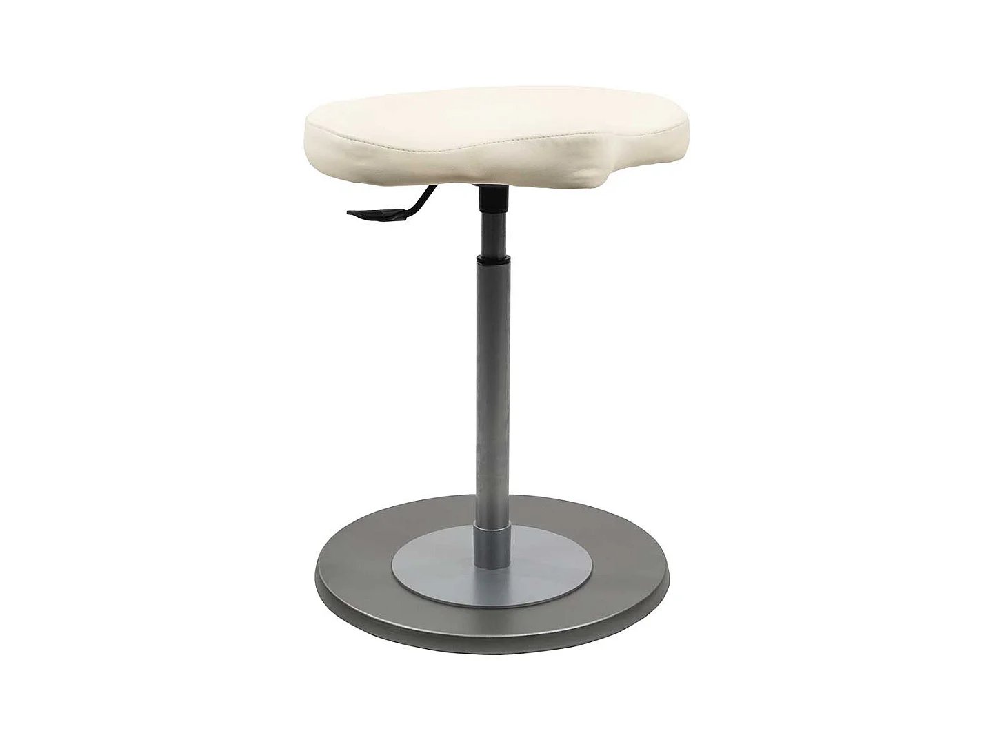 Höhenverstellbarer Pendelhocker aus Kunstleder Weiß