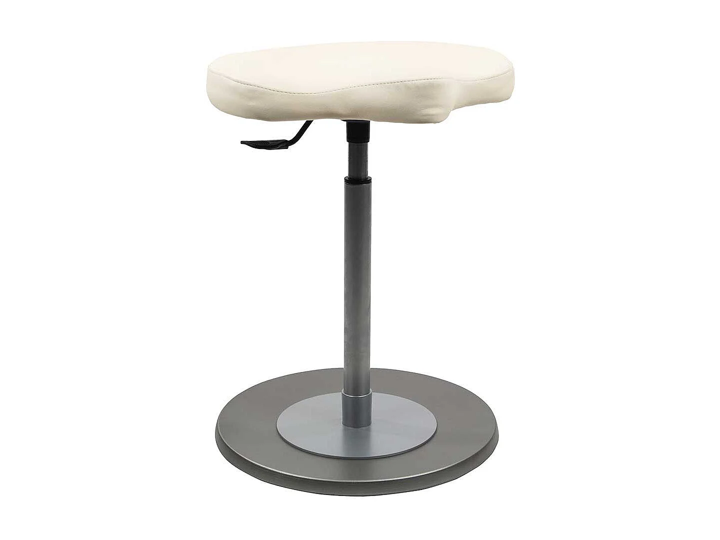Höhenverstellbarer Pendelhocker aus Kunstleder Weiß