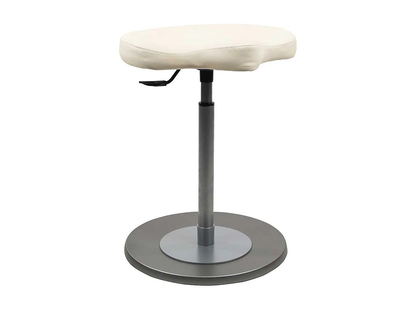 Höhenverstellbarer Pendelhocker aus Kunstleder Weiß