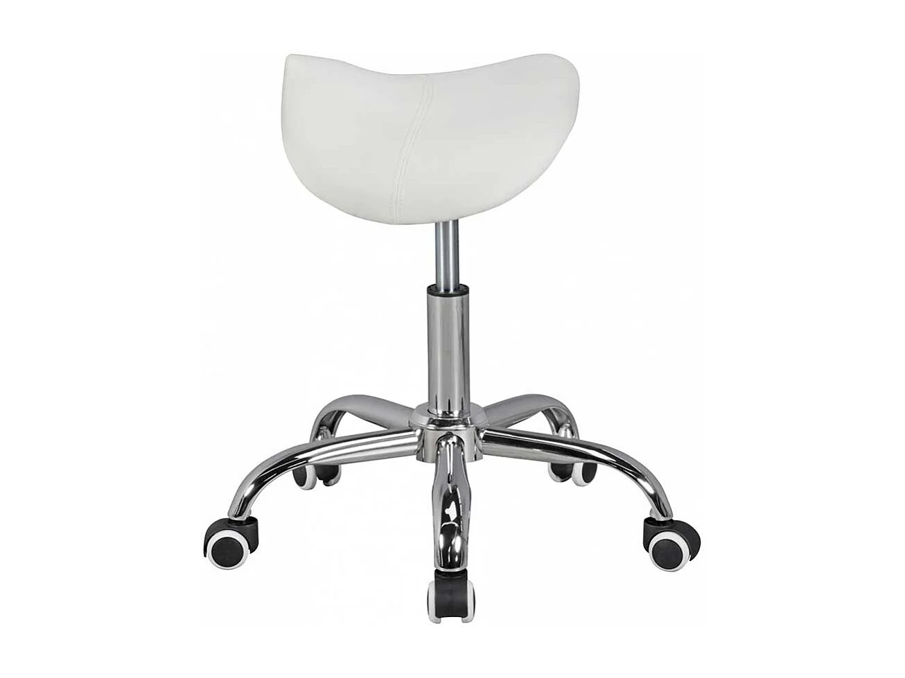 Sattelsitz Hocker in Weiß Kunstleder Gasdruck höhenverstellbar