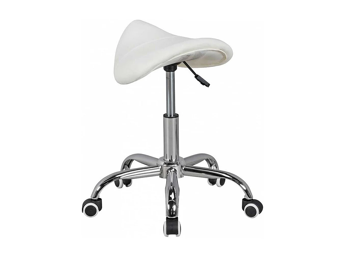 Sattelsitz Hocker in Weiß Kunstleder Gasdruck höhenverstellbar