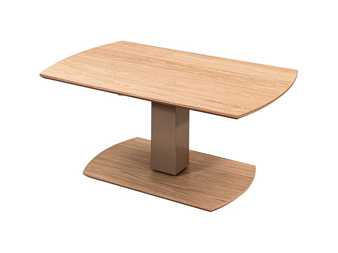 Moderner Couchtisch in Wildeiche Bianco stufenlos höhenverstellbar