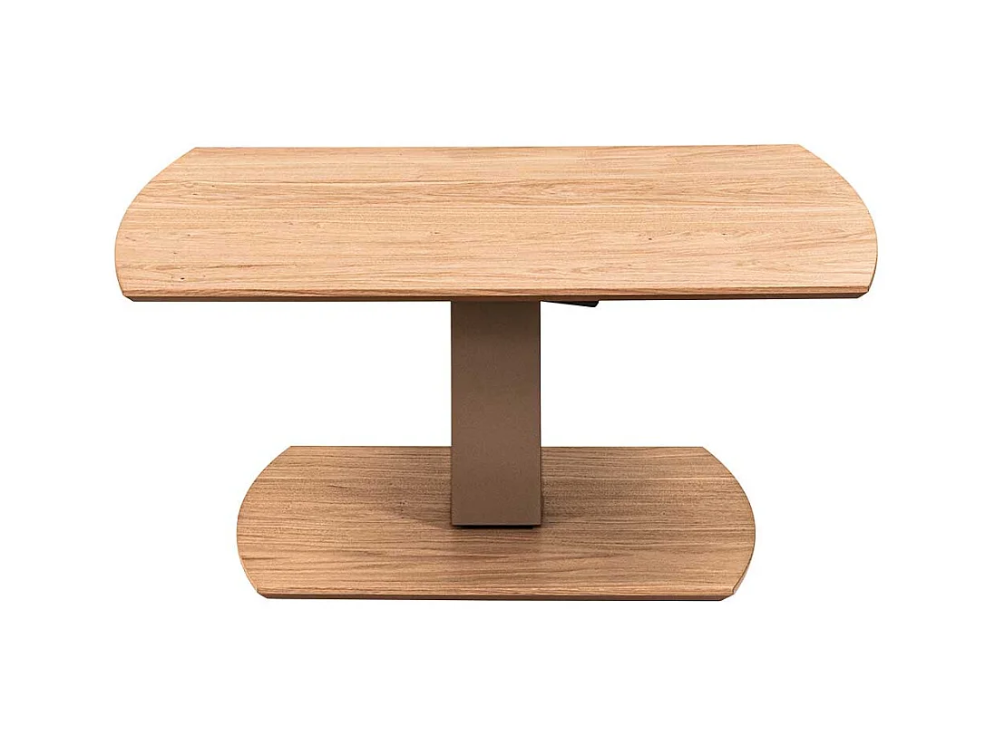 Moderner Couchtisch in Wildeiche Bianco stufenlos höhenverstellbar