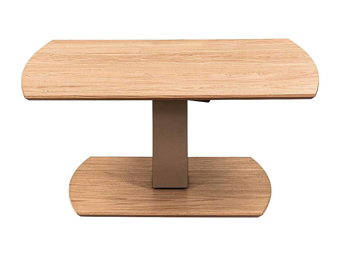 Moderner Couchtisch in Wildeiche Bianco stufenlos höhenverstellbar