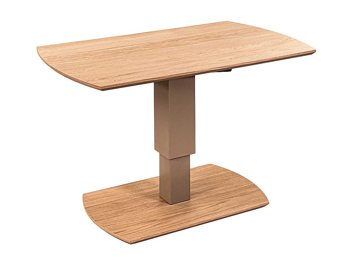 Moderner Couchtisch in Wildeiche Bianco stufenlos höhenverstellbar