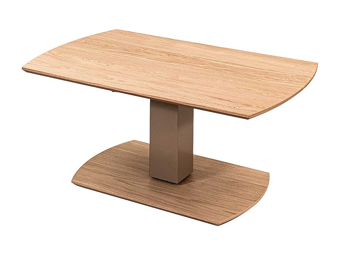 Moderner Couchtisch in Wildeiche Bianco stufenlos höhenverstellbar