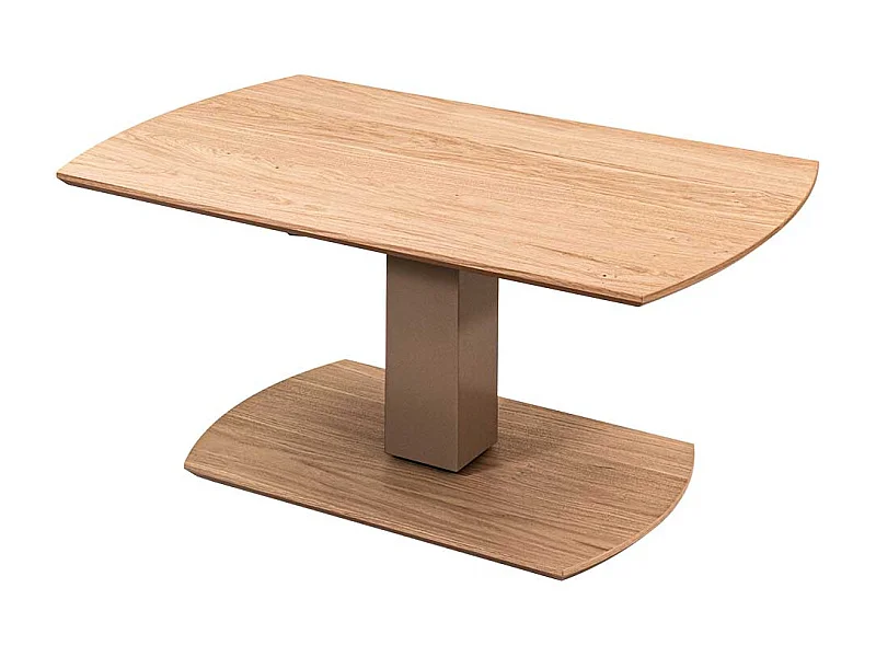 Moderner Couchtisch in Wildeiche Bianco stufenlos höhenverstellbar