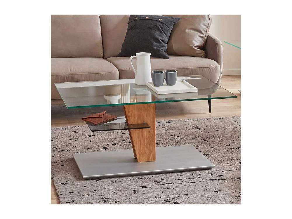 Hydro Lift Couchtisch mit Sicherheitsglasplatte 100 cm breit