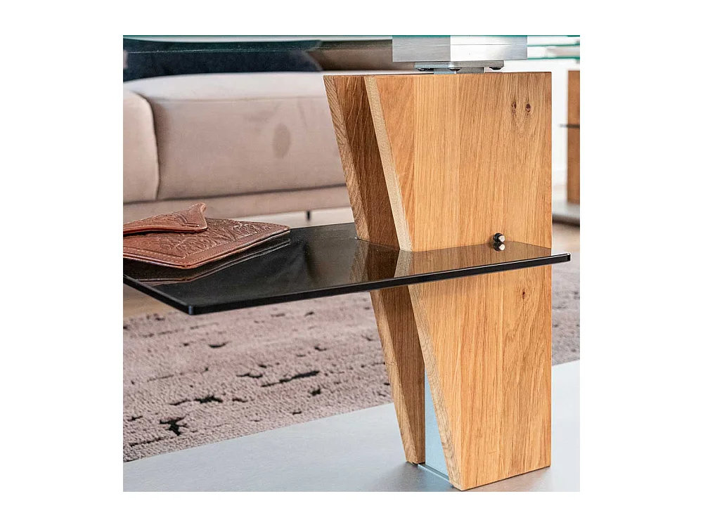 Hydro Lift Couchtisch mit Sicherheitsglasplatte 100 cm breit