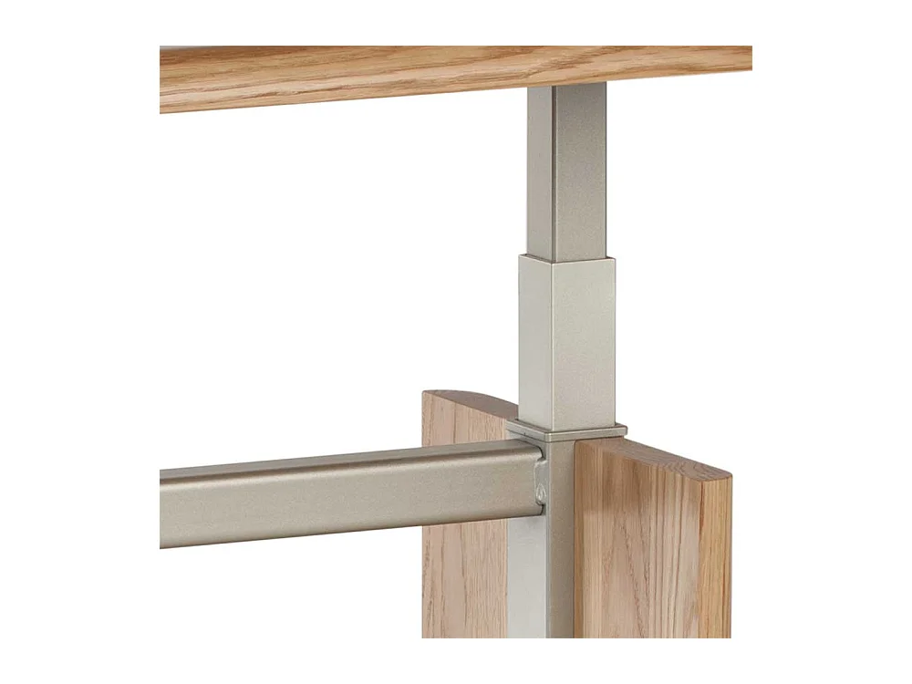 Wohnzimmer Tisch in Wildeiche Bianco massiv und Glas rollbar