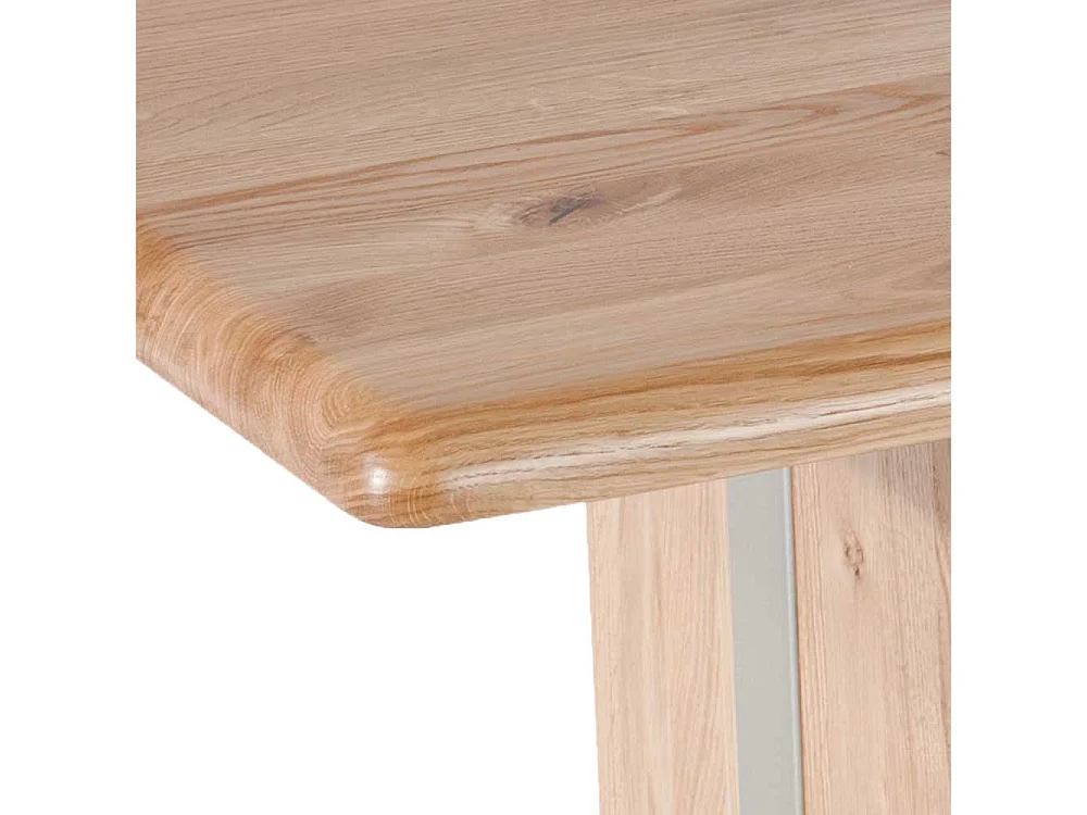 Wohnzimmer Tisch in Wildeiche Bianco massiv und Glas rollbar